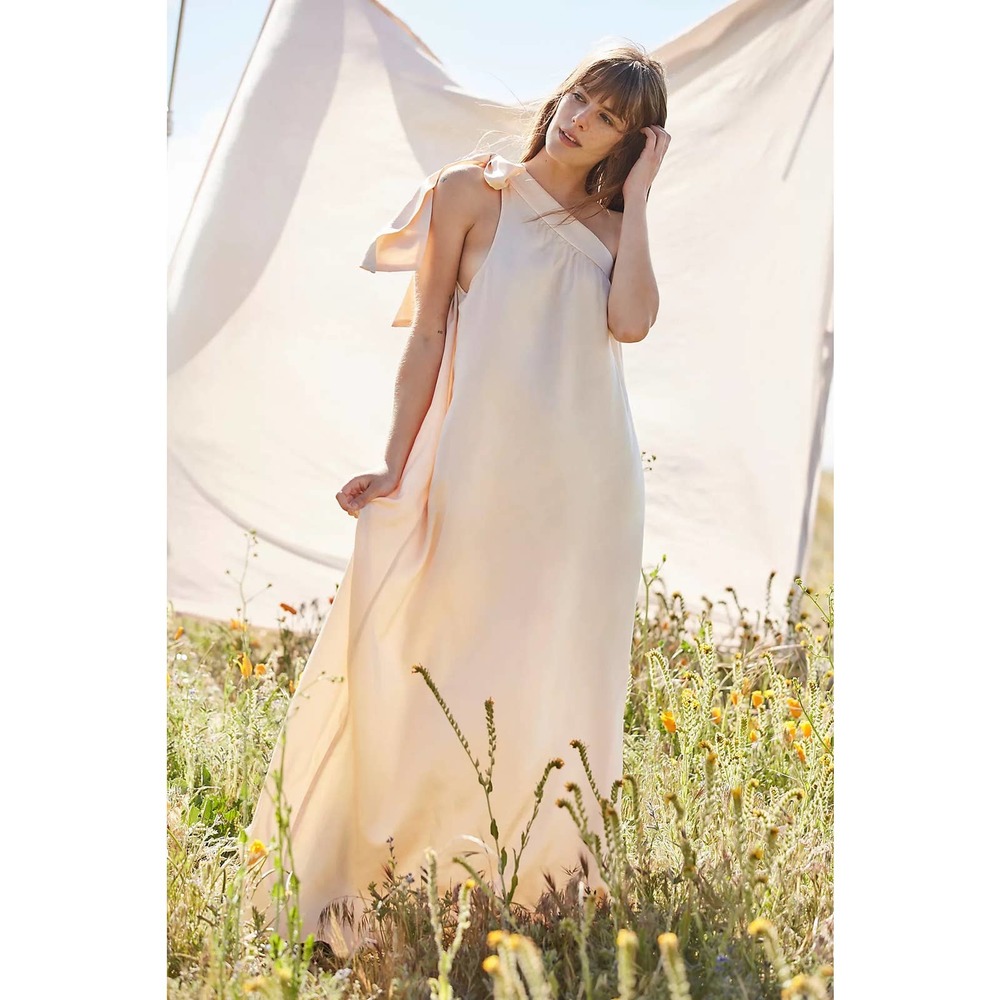 NWOT Free People Soa Gold Maxi Dress - Picture 4 of 8